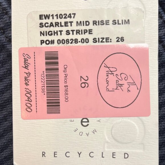 Etica Scarlet Mid-rise Jeans in Night Stripe NWT - Picture 7 of 11